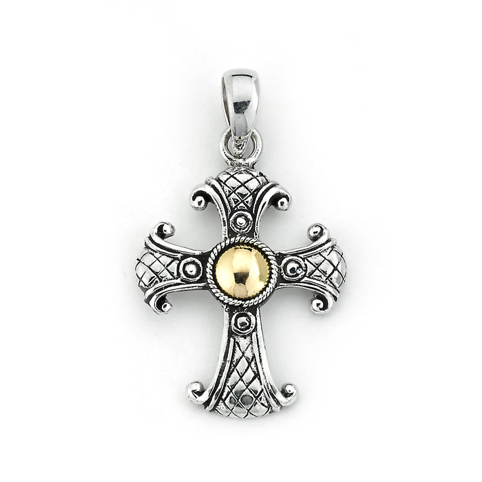 18kt and silver solar cross image 0