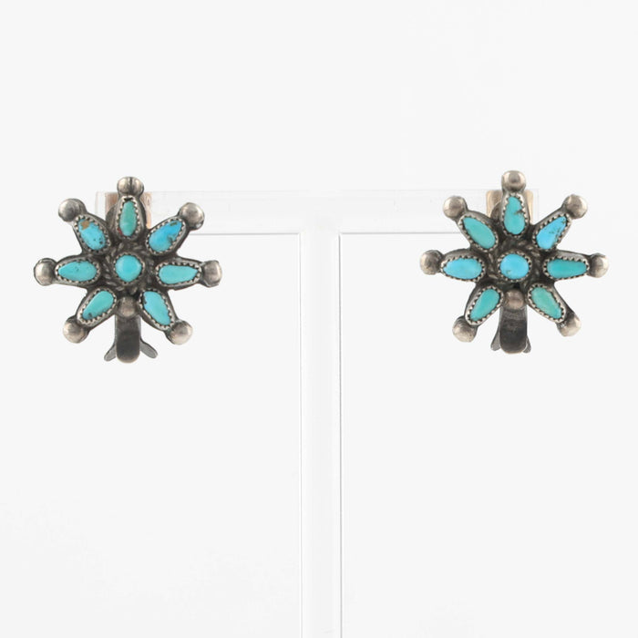 1940s Zuni Turquoise Cluster Earrings