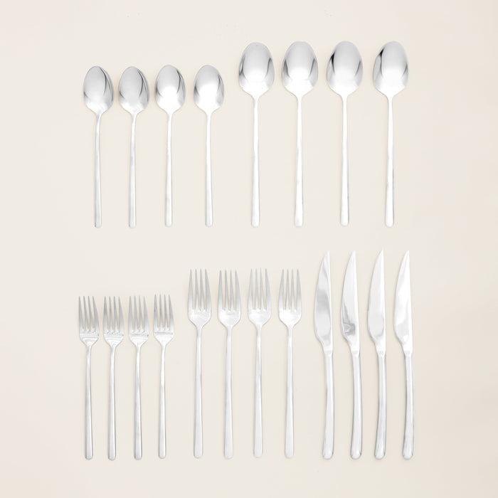20-Piece Stainless Steel Cutlery Set │Silver or Gold