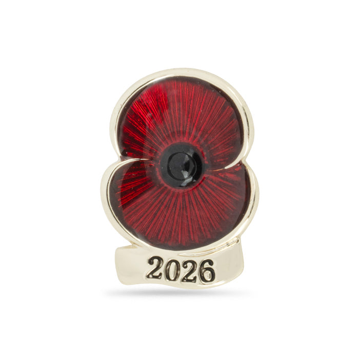 2026 Dated Poppy Lapel Pin in Gold Tone