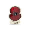 2026 Dated Poppy Lapel Pin in Gold Tone