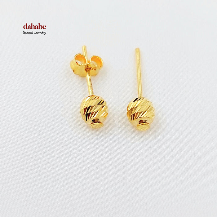 Screw Balls Earrings Made of 21K Gold by Saeed Jewelry