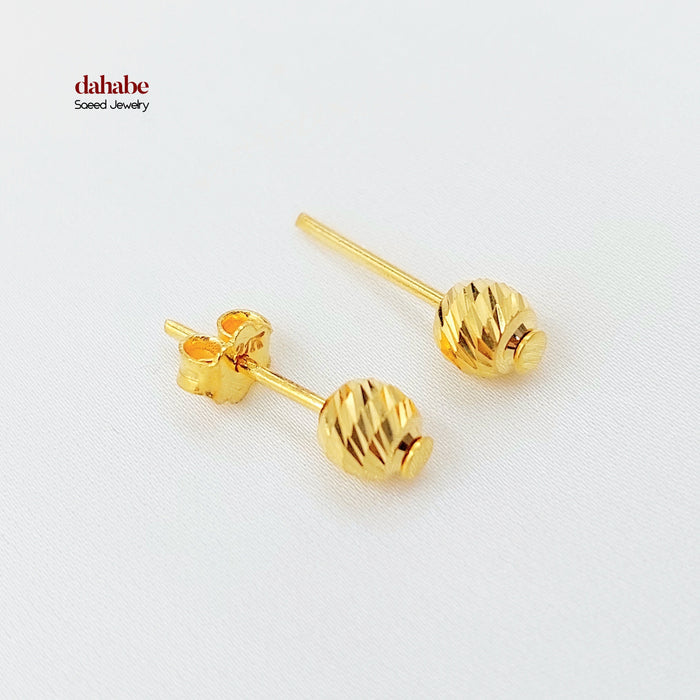 Screw Balls Earrings Made of 21K Gold by Saeed Jewelry