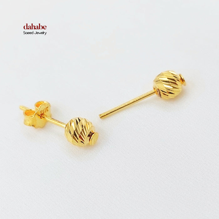 Screw Balls Earrings Made of 21K Gold by Saeed Jewelry
