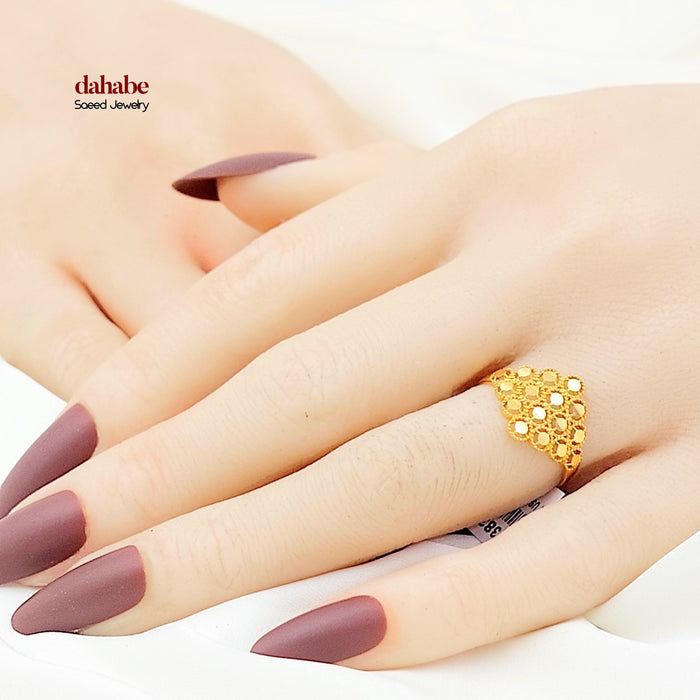 Beehive Ring Made of 21K Gold by Saeed Jewelry