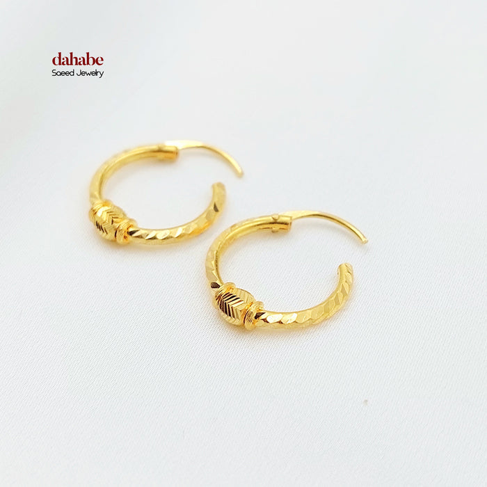Dandash Hoop Earrings Made of 21K Gold by Saeed Jewelry