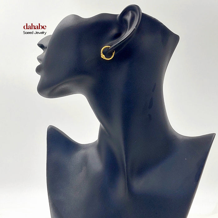 Dandash Hoop Earrings Made of 21K Gold by Saeed Jewelry