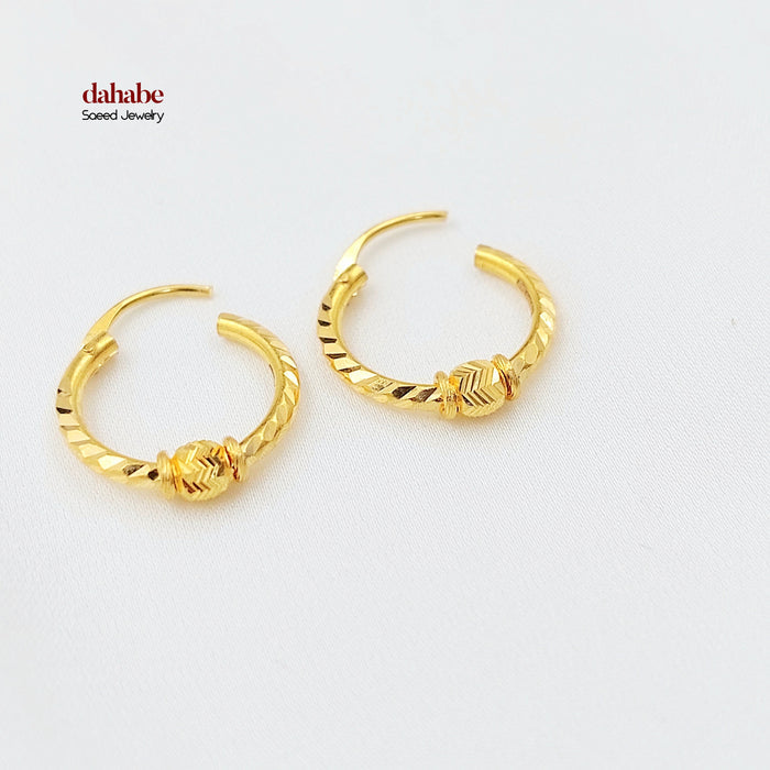 Dandash Hoop Earrings Made of 21K Gold by Saeed Jewelry