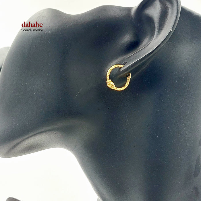 Dandash Hoop Earrings Made of 21K Gold by Saeed Jewelry