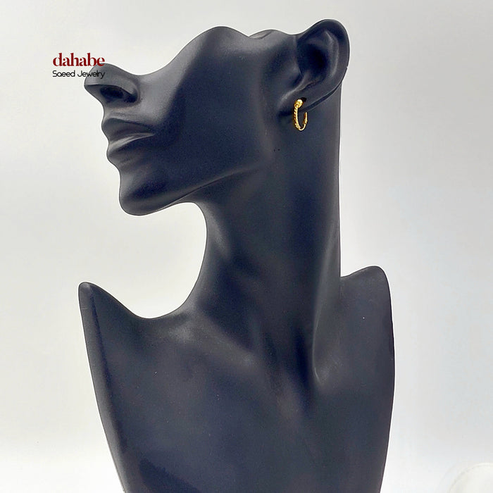 Dandash Hoop Earrings Made of 21K Gold by Saeed Jewelry