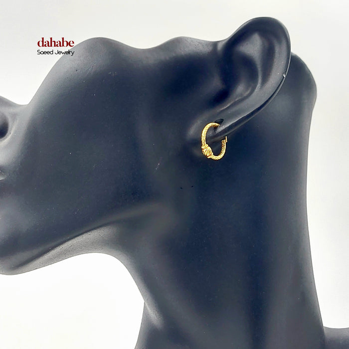 Dandash Hoop Earrings Made of 21K Gold by Saeed Jewelry