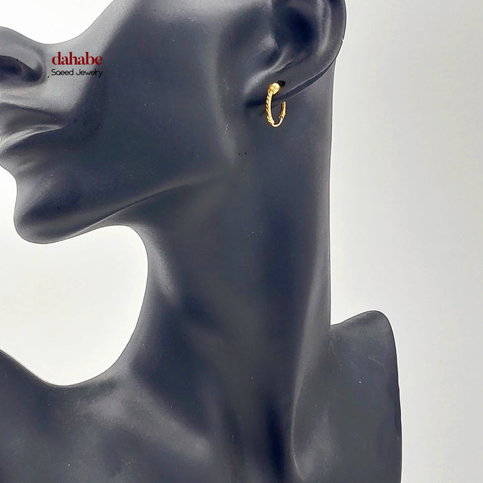 Dandash Hoop Earrings Made of 21K Gold by Saeed Jewelry