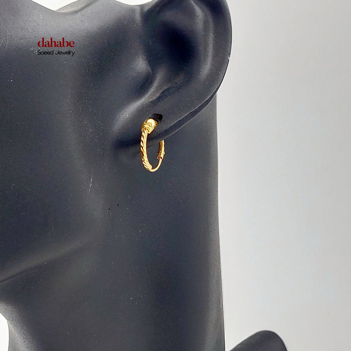 Dandash Hoop Earrings Made of 21K Gold by Saeed Jewelry