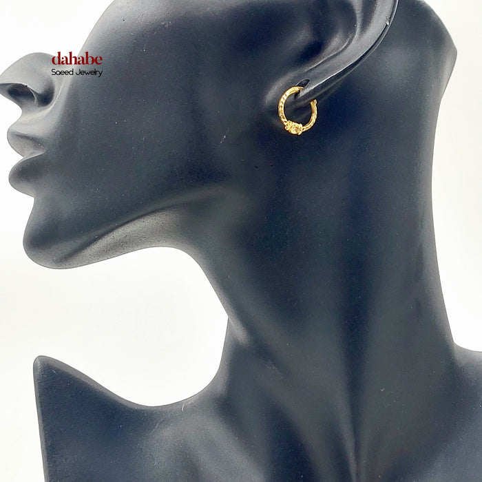 Dandash Hoop Earrings Made of 21K Gold by Saeed Jewelry