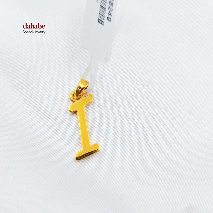 I Letter Pendant Made of 21K Gold by Saeed Jewelry
