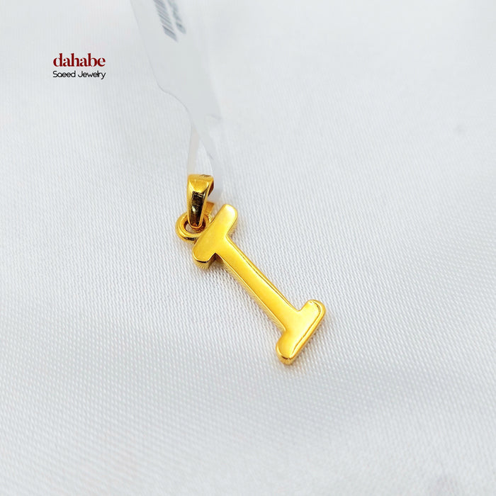 I Letter Pendant Made of 21K Gold by Saeed Jewelry