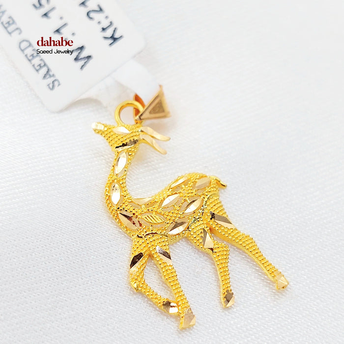 21K تعليقة غزال اكسترا-مجوهرات الشيخ سعيد-Saeed Jewelry