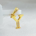 21K Gold Letter Y Pendant by Saeed Jewelry - Image 1