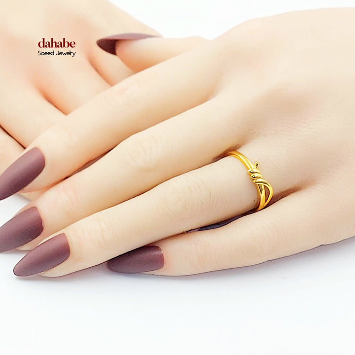 21K خاتم سادة مسمار-مجوهرات الشيخ سعيد-Saeed Jewelry