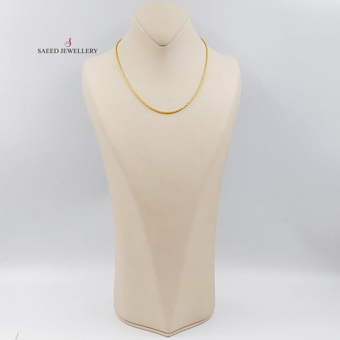 21K 40cm Thin Rope Chain Made of 21K Yellow Gold by Saeed Jewelry-26028
