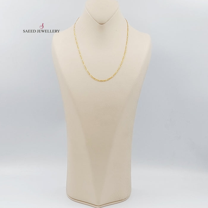 21K 45cm Medium Thickness Chain Made of 21K Yellow Gold by Saeed Jewelry-سنسال-كارتير-45-سم-متوسط-السماكة-1