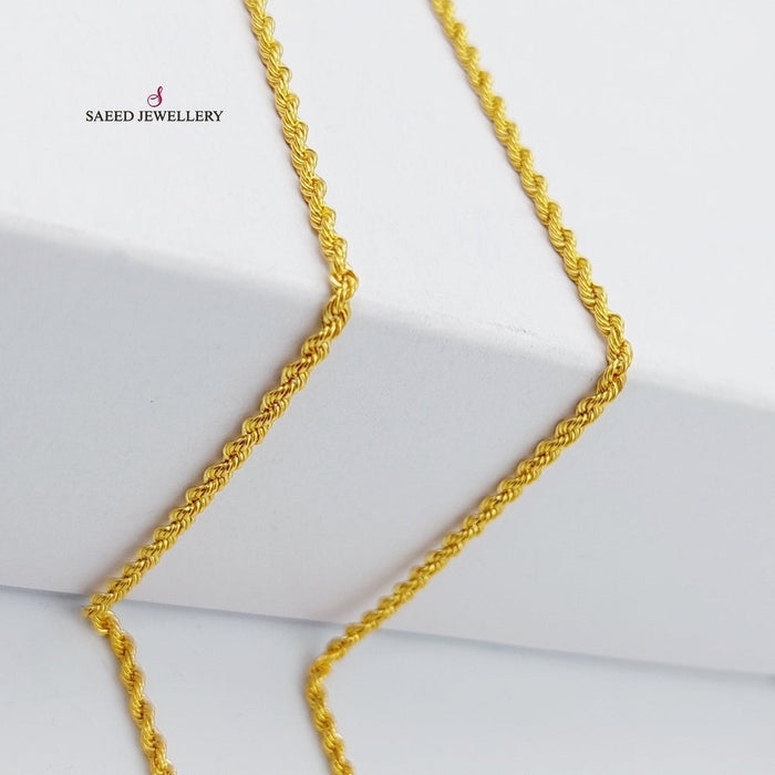 21K  45cm Thin Rope Chain Made of 21K Yellow Gold by Saeed Jewelry-27127