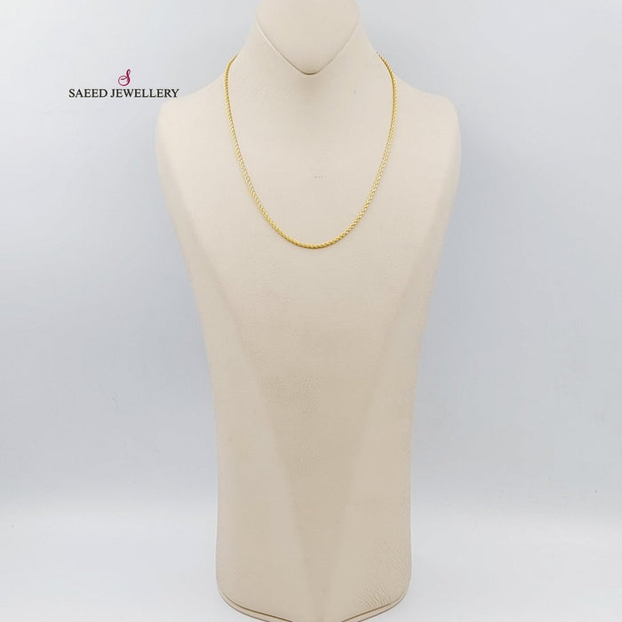 21K  45cm Thin Rope Chain Made of 21K Yellow Gold by Saeed Jewelry-27127