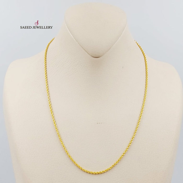 21K  45cm Thin Rope Chain Made of 21K Yellow Gold by Saeed Jewelry-27127