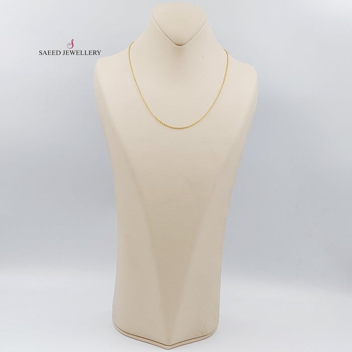 21K 45cm Zarad Medium Thickness Chain Made of 21K Yellow Gold by Saeed Jewelry-سنسال-زرد-45-سم-متوسط-السماكة