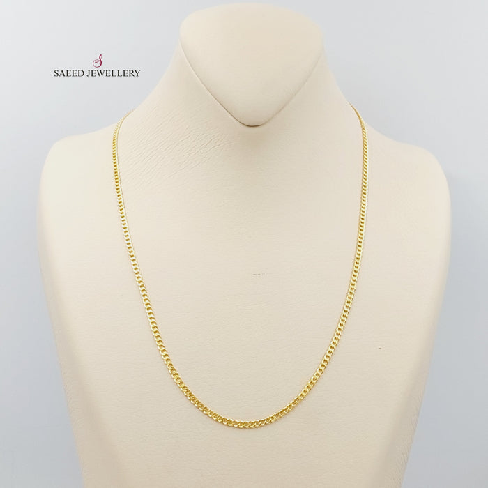 21K 50cm Thin Chain Made of 21K Yellow Gold by Saeed Jewelry-26646