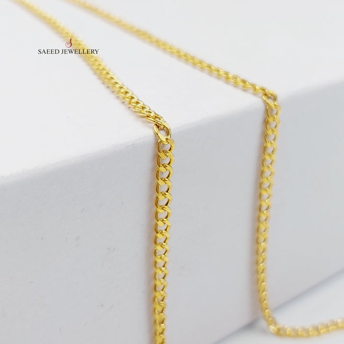 21K 50cm Thin Chain Made of 21K Yellow Gold by Saeed Jewelry-26646
