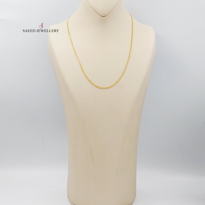 21K 50cm Thin Chain Made of 21K Yellow Gold by Saeed Jewelry-26646