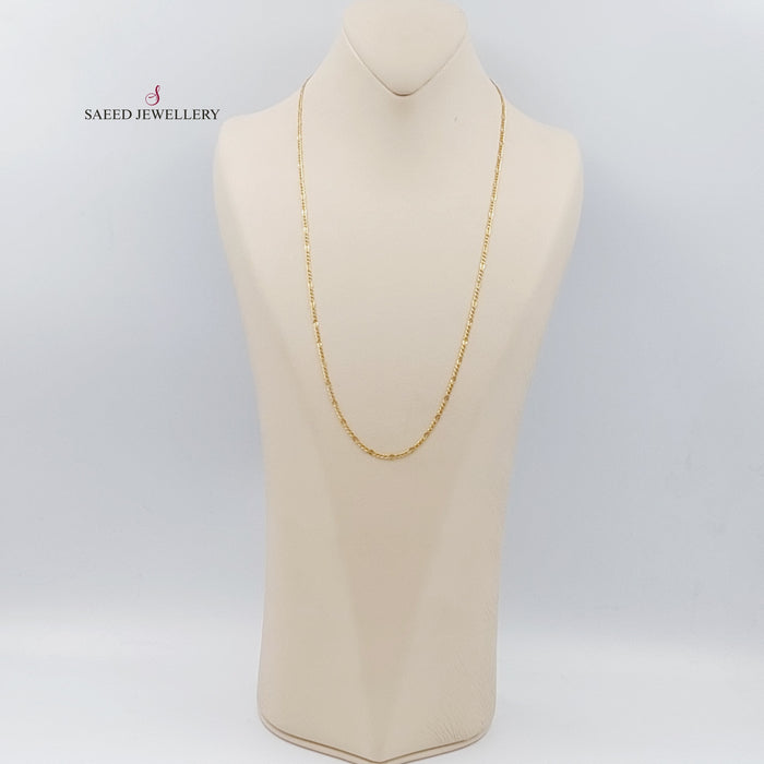 21K 60cm Thin Chain Made of 21K Yellow Gold by Saeed Jewelry-سنسال-كارتير-60-سم-رفيع