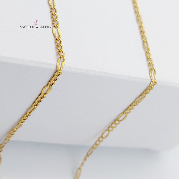 21K 60cm Thin Chain Made of 21K Yellow Gold by Saeed Jewelry-سنسال-كارتير-60-سم-رفيع