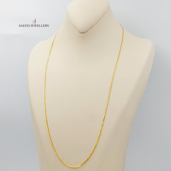 21K 60cm Thin Chain Made of 21K Yellow Gold by Saeed Jewelry-26639