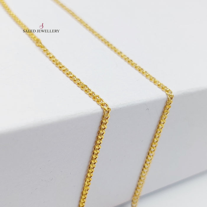 21K 60cm Thin Chain Made of 21K Yellow Gold by Saeed Jewelry-26639