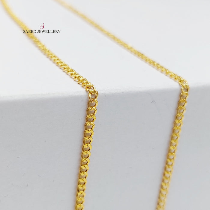21K 60cm Thin Chain Made of 21K Yellow Gold by Saeed Jewelry-26639