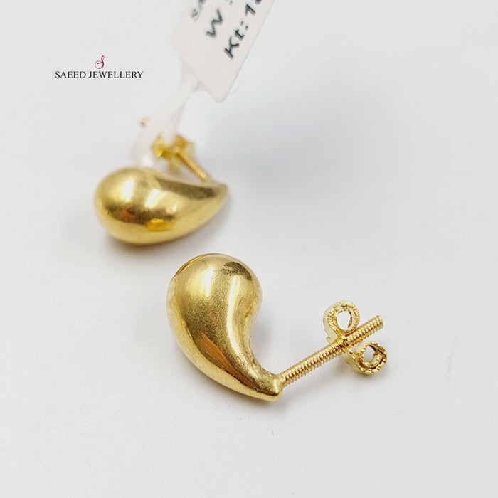 18K حلق برغي لوزة-مجوهرات الشيخ سعيد-Saeed Jewelry