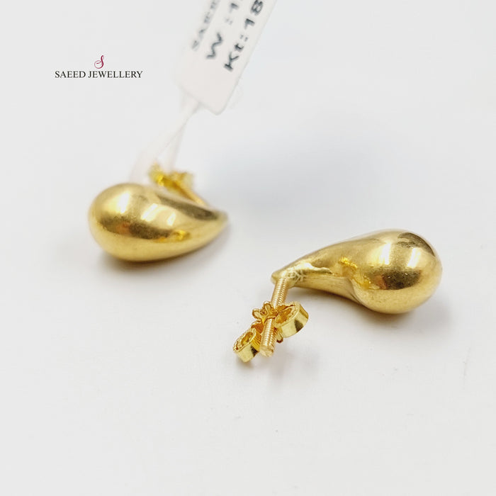 18K حلق برغي لوزة-مجوهرات الشيخ سعيد-Saeed Jewelry