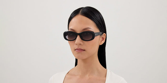 Alexander McQueen AM0527SA #colour_shiny black/grey gradient with light mirror