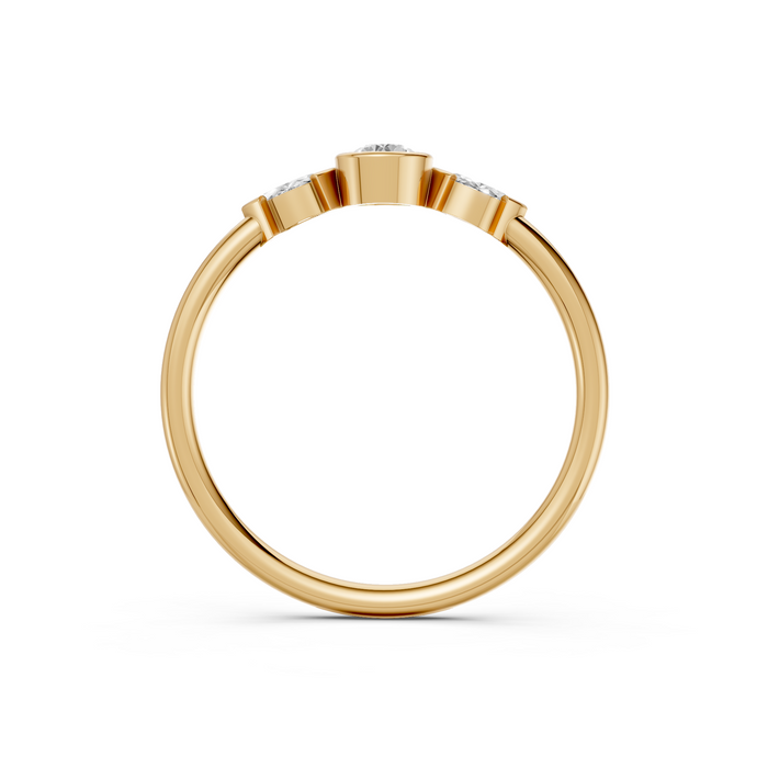 Amara Three Stone Round & Marquise Lab Grown Diamond Ring