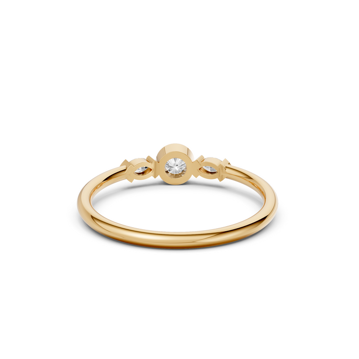 Amara Three Stone Round & Marquise Lab Grown Diamond Ring