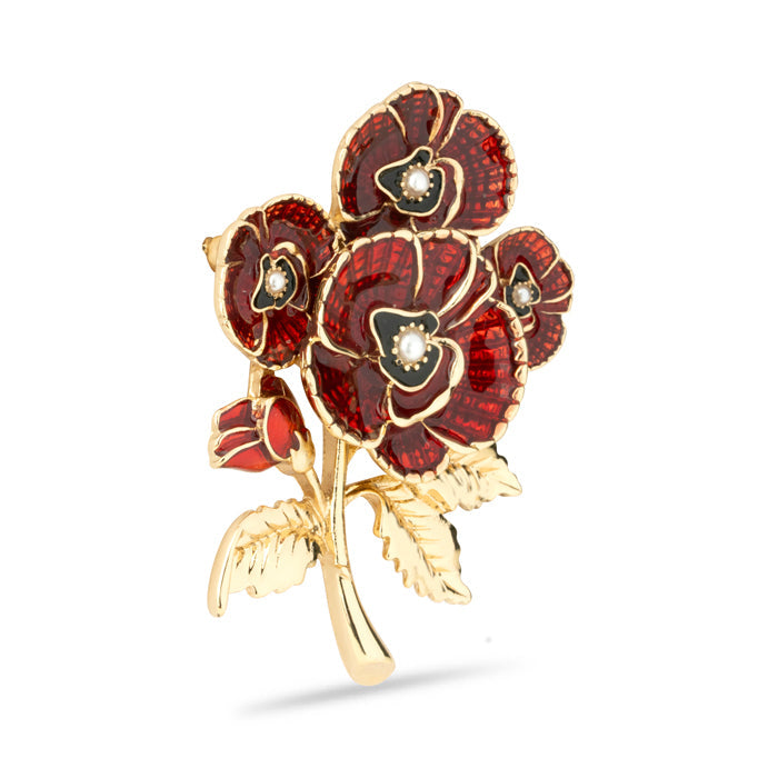 Amies SOE 3D Poppy Spray Brooch