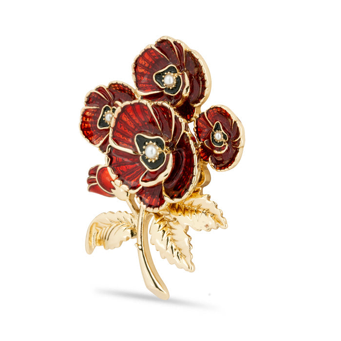 Amies SOE 3D Poppy Spray Brooch