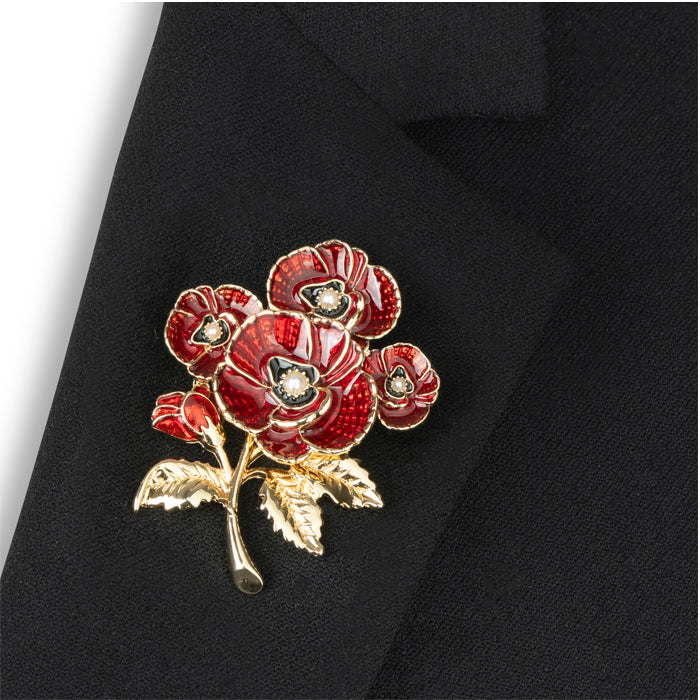 Amies SOE 3D Poppy Spray Brooch