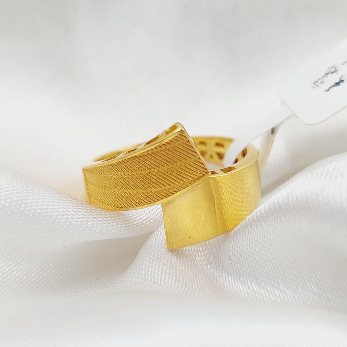 Antiqued Belt Ring Made Of 21K Yellow Gold by Saeed Jewelry-28050
