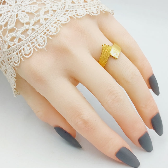 Antiqued Belt Ring Made Of 21K Yellow Gold by Saeed Jewelry-28050