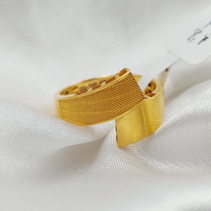 Antiqued Belt Ring Made Of 21K Yellow Gold by Saeed Jewelry-28050