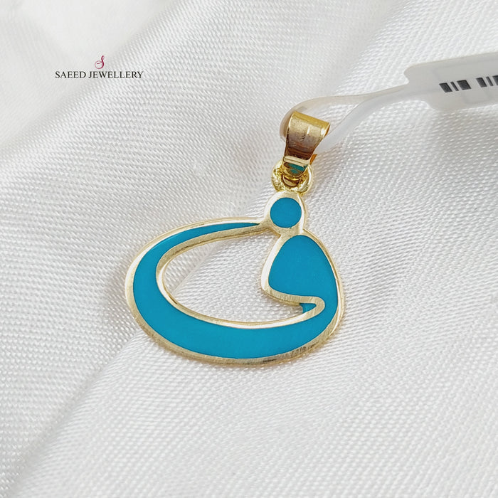 18K Arabic Letter Pendant Made of 18K Yellow Gold by Saeed Jewelry-27204