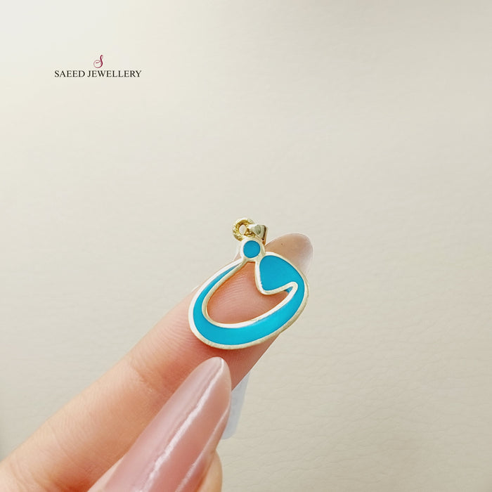 18K Arabic Letter Pendant Made of 18K Yellow Gold by Saeed Jewelry-27204